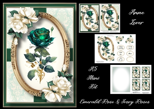 Emerald Rose & Ivory Roses
