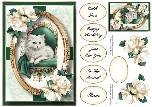 Emerald Eyes & Ivory Roses A5