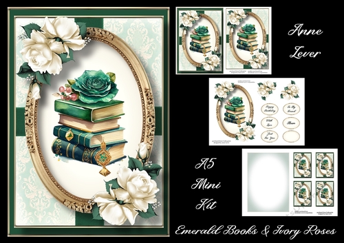 Emerald Books & Ivory Roses