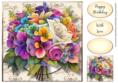 Beautiful Floral Bouquet 3 8x8