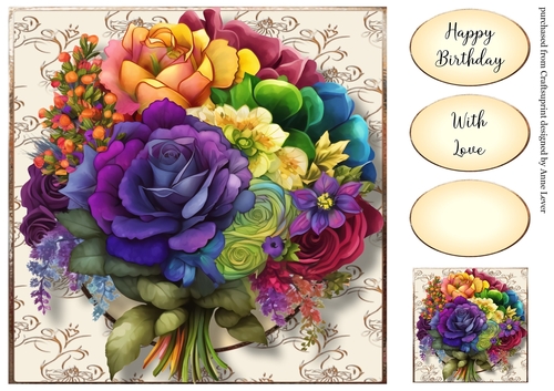 Beautiful Floral Bouquet 2 8x8