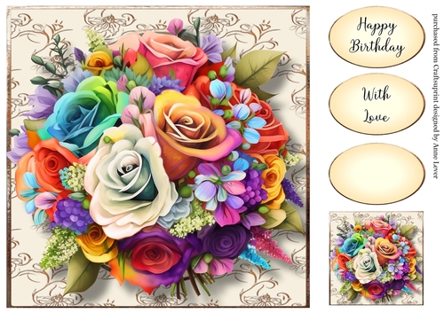 Beautiful Floral Bouquet 1 8x8