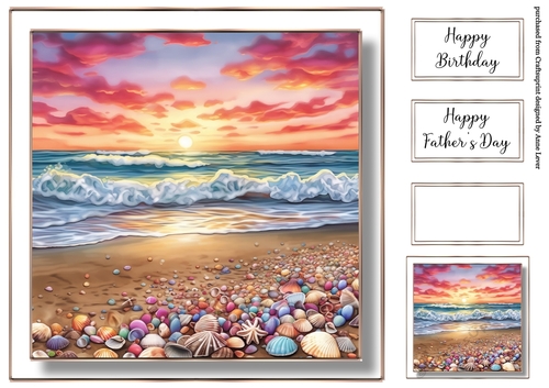 Simple Stunning Sunset Beach 1 (fathers day, birthday)