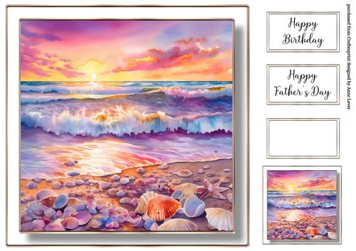 Simple Stunning Sunset Beach 3 (fathers day, birthday)