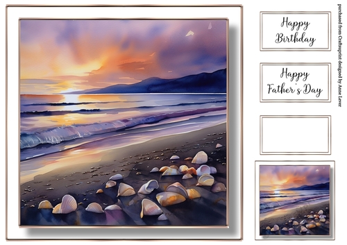 Simple Stunning Sunset Beach 4 (fathers day, birthday)