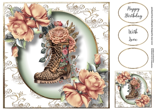 The Peach Roses Leopard Boot 8x8