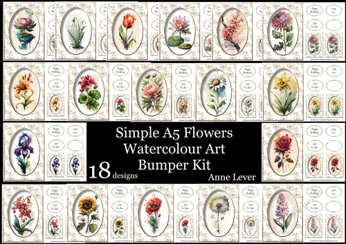 Simple A5 Flowers Watercolour Art Bumper Kit