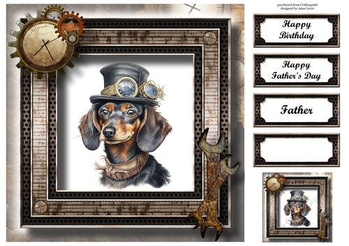 Steampunk Animals - Dachshund 8x8