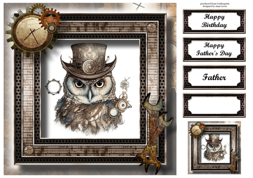 Steampunk Animals - Owl 8x8