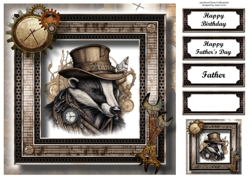 Steampunk Animals - Badger 8x8