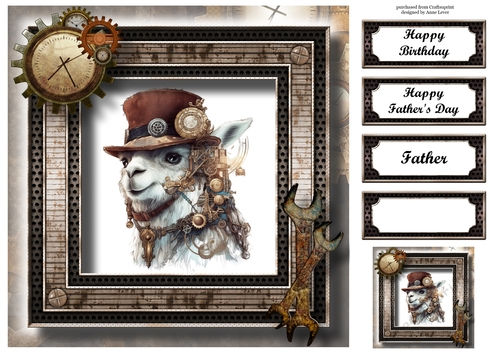 Steampunk Animals - Alpaca 8x8