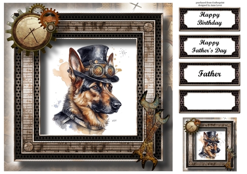 Steampunk Animals - German Shepherd 8x8