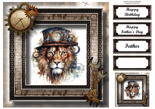 Steampunk Animals - Lion 8x8