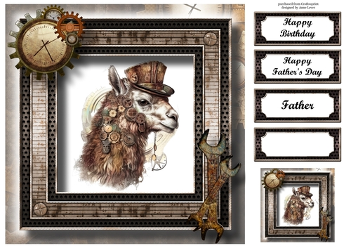 Steampunk Animals - Llama 8x8