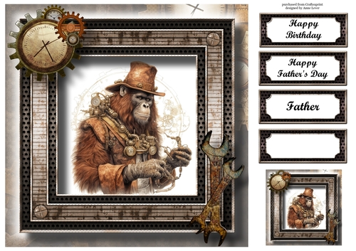 Steampunk Animals - Orangutan 8x8