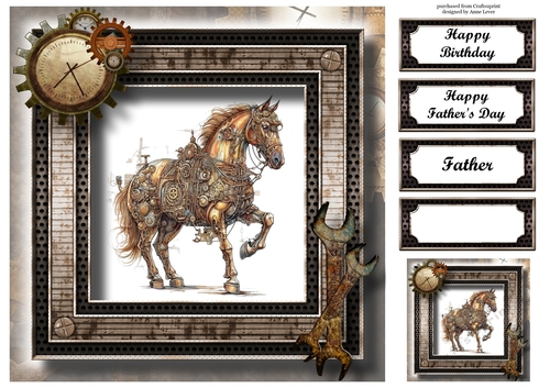 Steampunk Animals - Horse 8x8