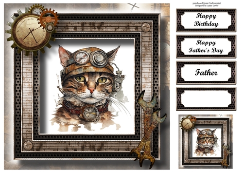 Steampunk Animals - Cat 8x8