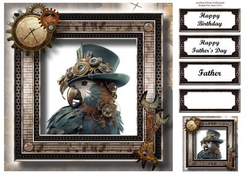 Steampunk Animals - Parrot 8x8