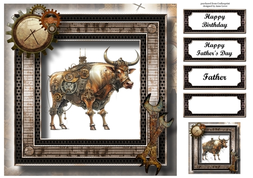 Steampunk Animals - Ox 8x8