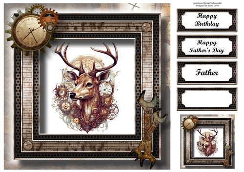 Steampunk Animals - Stag 8x8