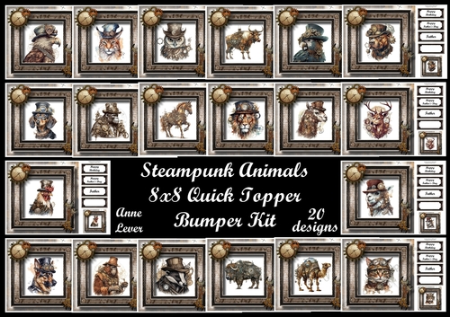 Steampunk Animals QUICK TOPPER Bumper Kit