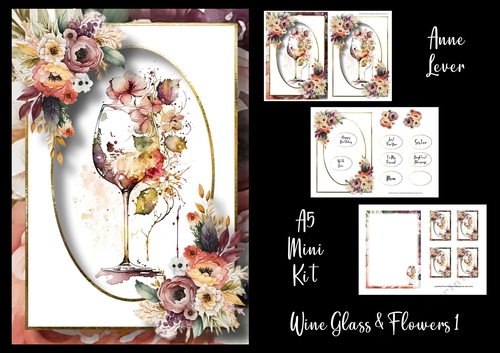 Wine Glass & Flowers 1