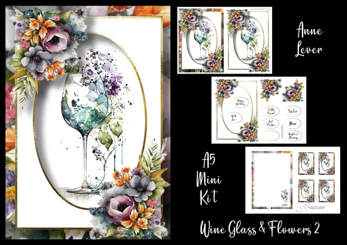 Wine Glass & Flowers 2