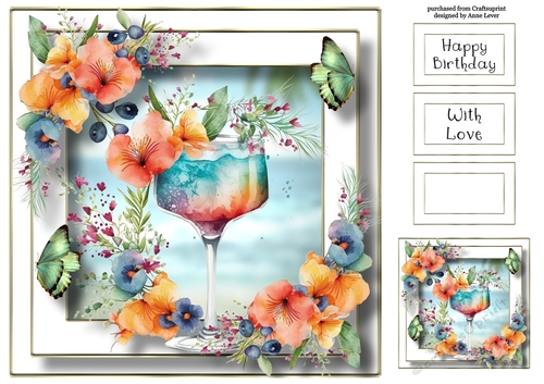 Tropical Cocktail 3 8x8