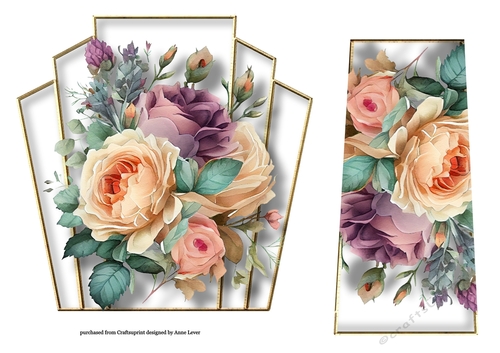 7x7 Art Deco Watercolour Bouquet - Pastels