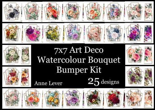7x7 Art Deco Watercolour Bouquet Bumper Kit