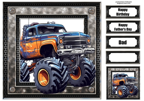 Monster Truck - Orange & Blue 8x8