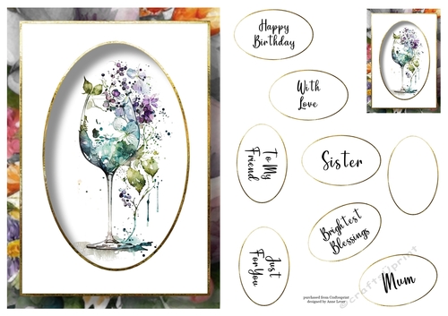 Wine Glass (no embellishments) 2 A5