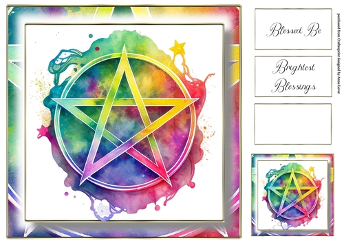 Simple Pentagram Floral Wreath 10