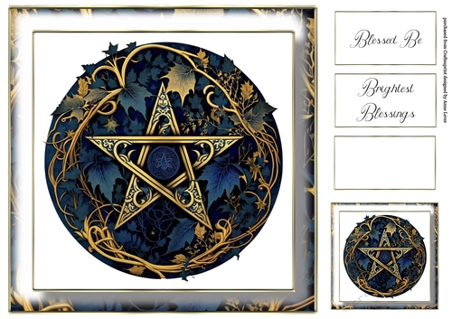 Simple Pentagram Floral Wreath 15
