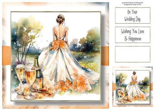 Beautiful Bride & Champagne 8x8 - No Flowers