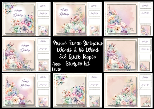 Pastel Floral Birthday Words & No Words Bumper Kit