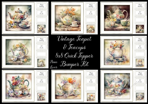 Vintage Teapot & Teacups Bumper Kit
