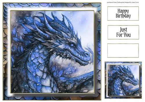 Majestic Blue Dragon 8x8