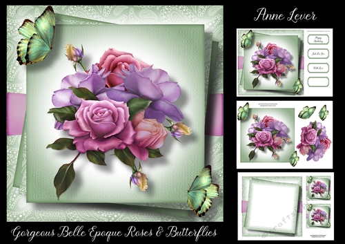 Gorgeous Belle Epoque Roses & Butterflies