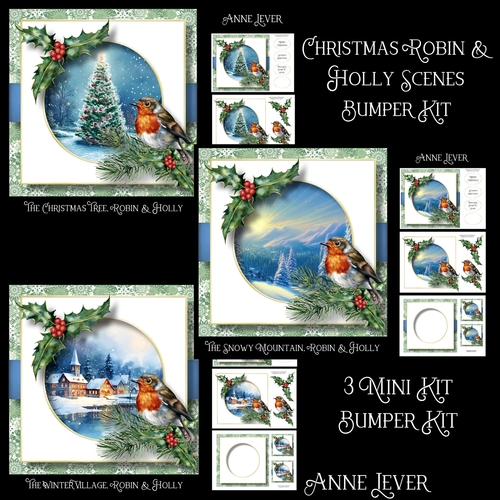 Christmas Robin & Holly Scenes Bumper Kit
