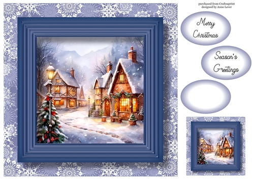 Festive Christmas Village No Flowers 1 8x8