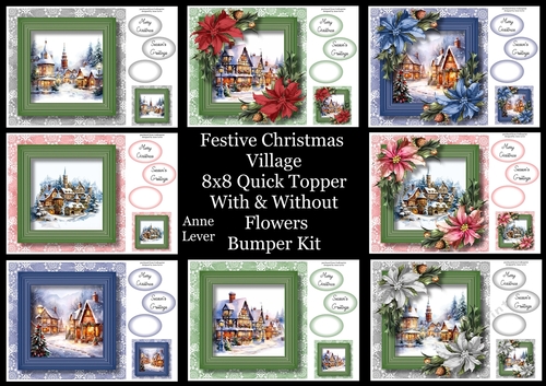 Festive Christmas Village Quick Topper With & Without Flowers Bumper Kit