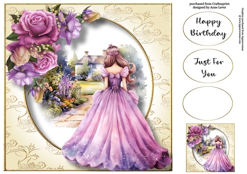 English Country Garden Beauty - Purple 8x8