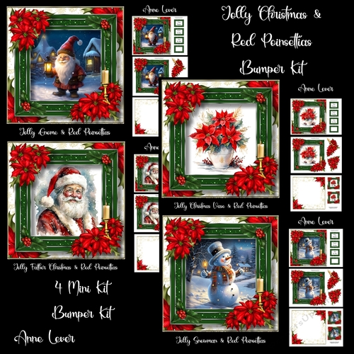 Jolly Christmas & Red Poinsettias Bumper Kit