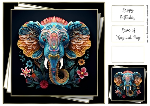 3d Faux Paper Art - Elephant