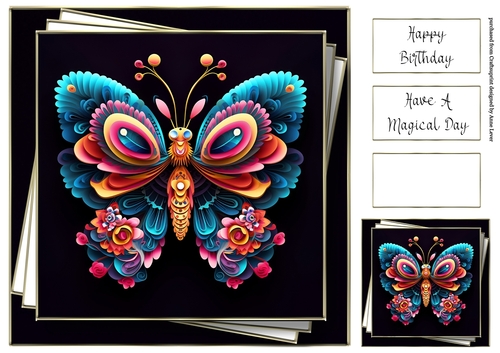 3d Faux Paper Art - Butterfly