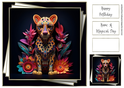 3d Faux Paper Art - Cheetah