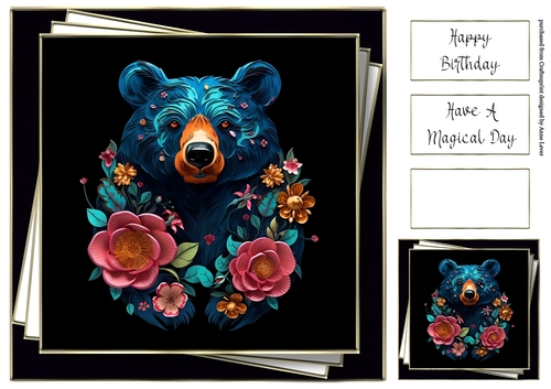 3d Faux Paper Art - Bear