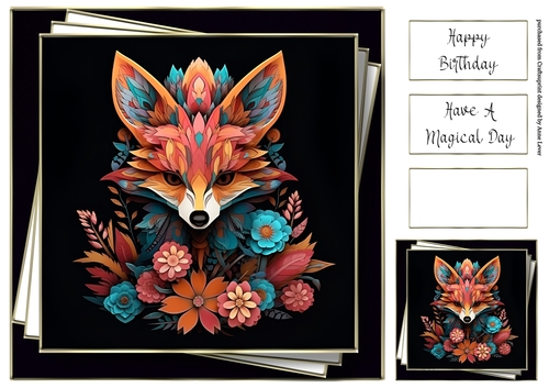 3d Faux Paper Art - Fennec Fox