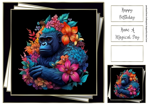 3d Faux Paper Art - Gorilla